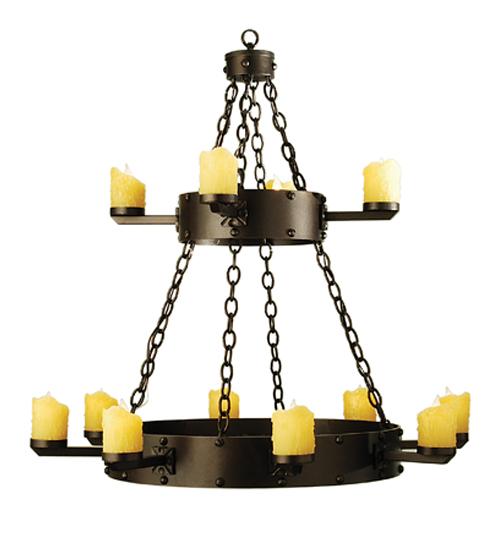 37&#34;W Kingston 12 LT Two Tier Chandelier