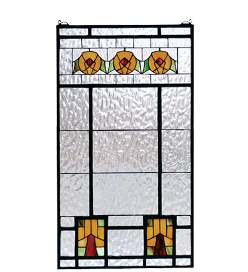 18&#34;W X 32&#34;H Aurora Dogwood Stained Glass Window