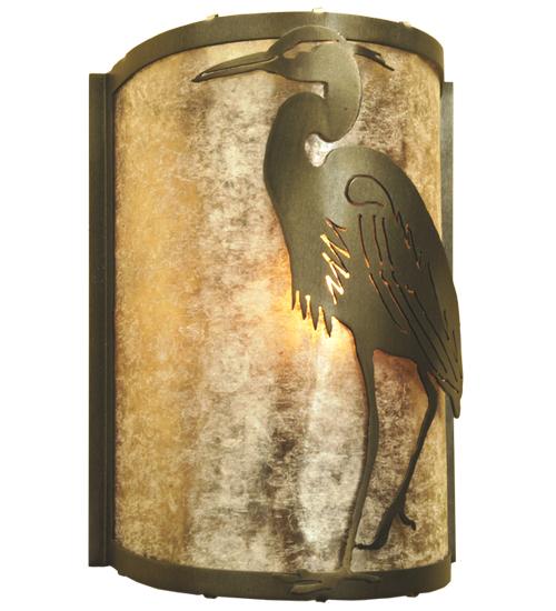 8&#34; Wide Heron Left Wall Sconce