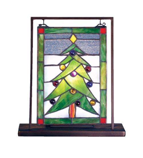 9.5&#34;W X 10.5&#34;H Christmas Tree Lighted Mini Tabletop Window