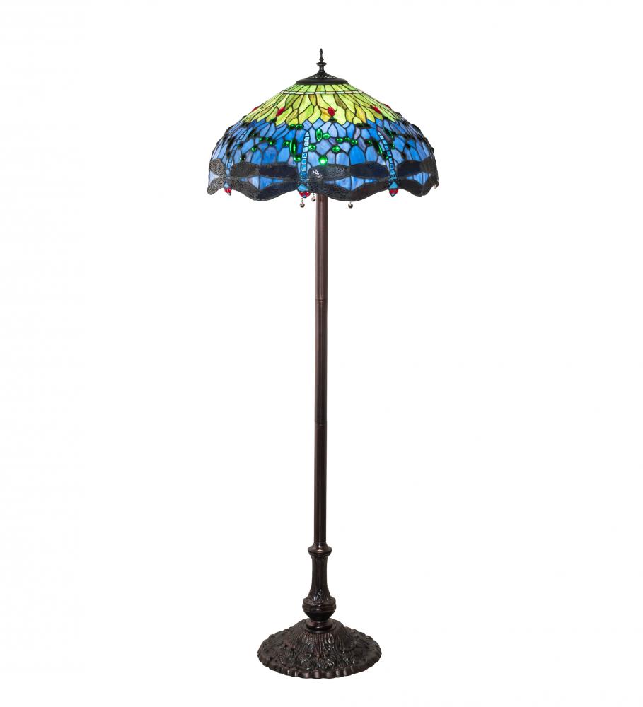 62&#34; High Tiffany Hanginghead Dragonfly Floor Lamp