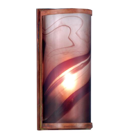 5.5&#34;W Cylinder Chambord Swirl Fused Glass Wall Sconce