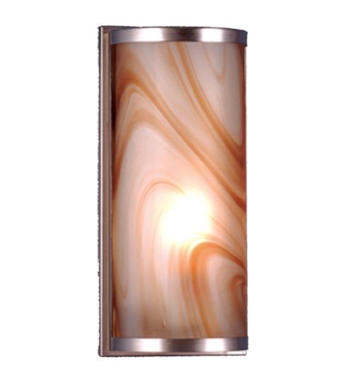 5.5&#34;W Cylinder Cognac Swirl Fused Glass Wall Sconce