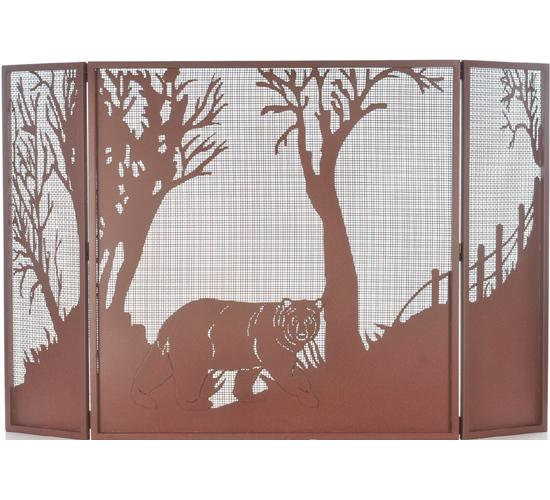 62&#34; Wide X 40&#34; High Bear at Dusk Fireplace Screen