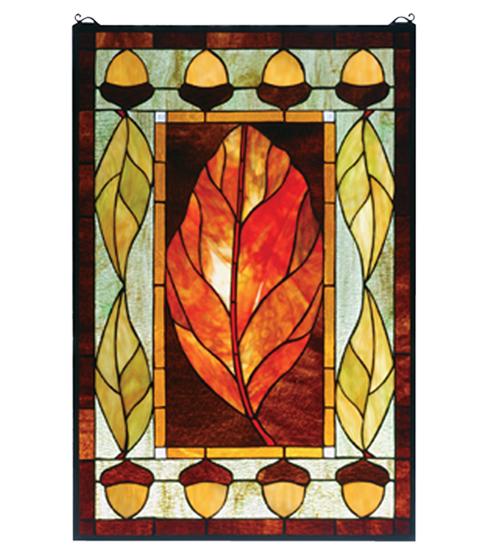 21&#34;W X 31&#34;H Harvest Festival Stained Glass Window