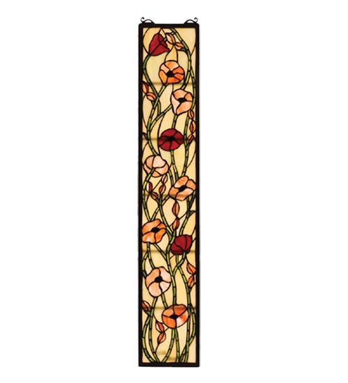 7&#34;W X 37&#34;H Poppy Stained Glass Window