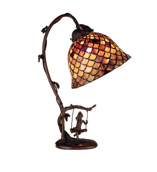 15&#34;H Tiffany Fishscale Accent Lamp