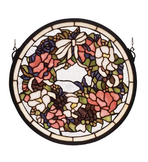 15&#34;W X 15&#34;H Wreath Stained Glass Window