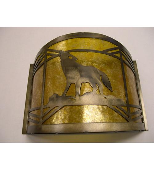 12&#34; Wide Wolf on the Loose Wall Sconce