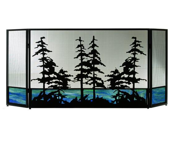 72&#34;W X 32&#34;H Tall Pines Fireplace Screen