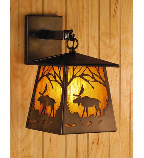 7&#34; Wide Moose at Dawn Hanging Wall Sconce