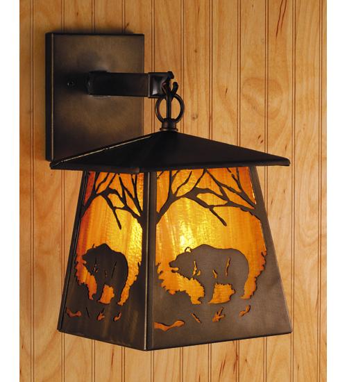 7.5&#34;W Grizzly Bear at Dawn Hanging Wall Sconce