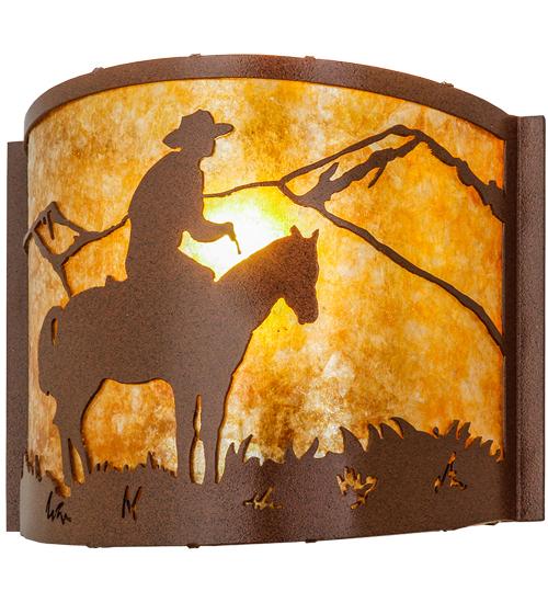 12&#34; Wide Cowboy Wall Sconce