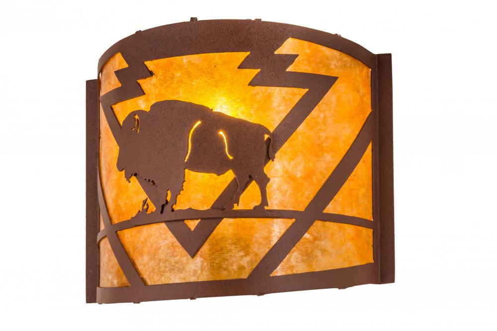 12&#34; Wide Lone Buffalo Wall Sconce