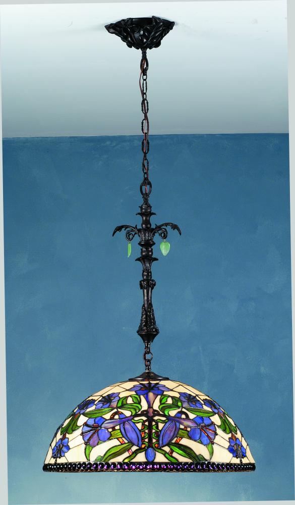 22&#34; Wide Nouveau Lily Pendant