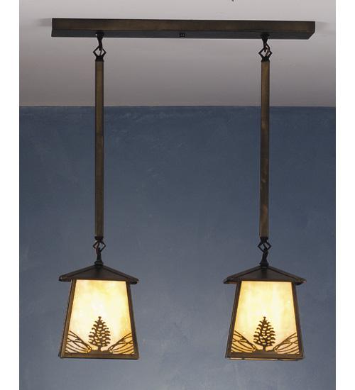 24&#34; Long Mountain Pine 2 Light Island Pendant