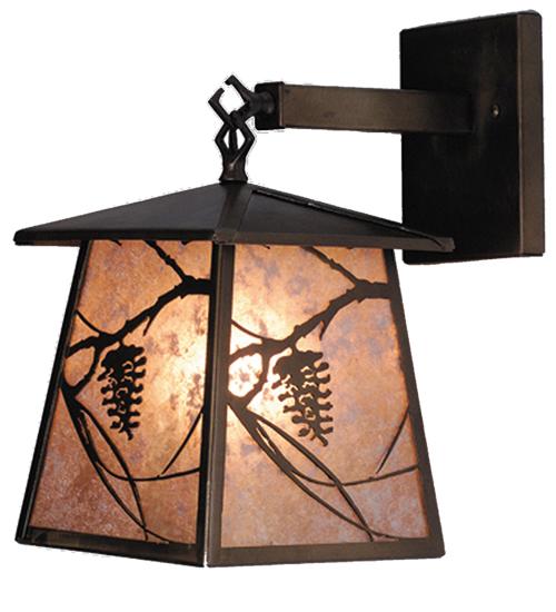 7.5&#34;W Whispering Pines Lantern Wall Sconce