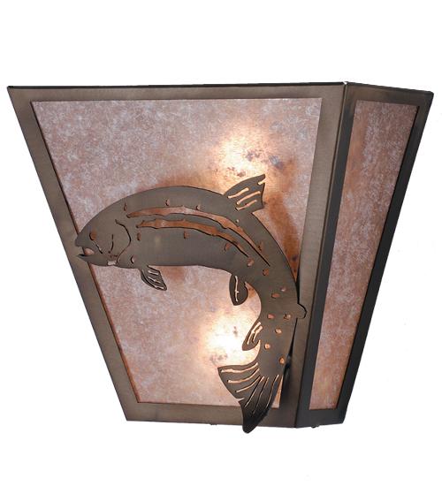 13&#34;W Leaping Trout Wall Sconce