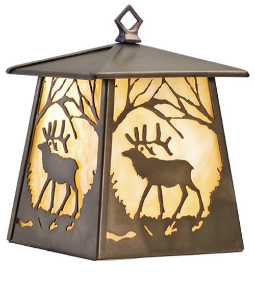 7&#34;W Elk at Dawn Hanging Wall Sconce