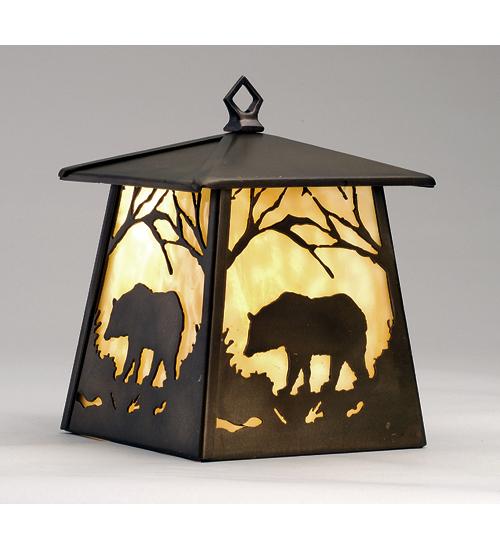 7.5&#34;W Bear at Dawn Hanging Wall Sconce