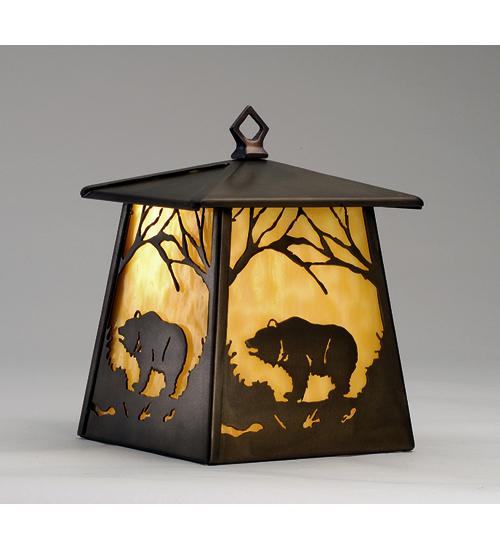 7.5&#34;W Grizzly Bear at Dawn Hanging Wall Sconce