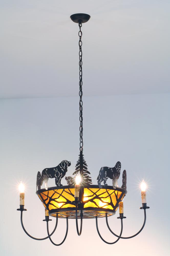 32&#34; Wide Big Dogs 5 Light Chandelier