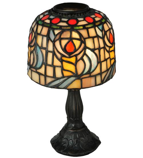 9.25&#34;H Tiffany Rosebud Candle Lamp