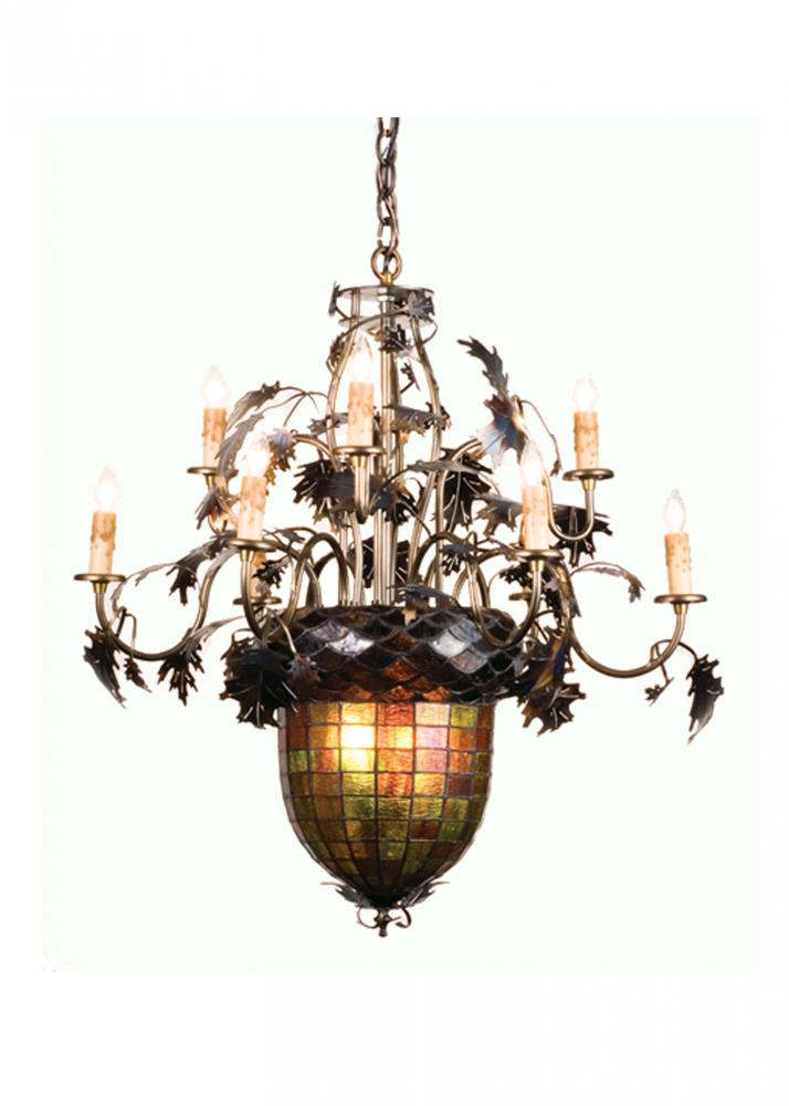 34&#34;W Greenbriar Oak 9 LT Chandelier