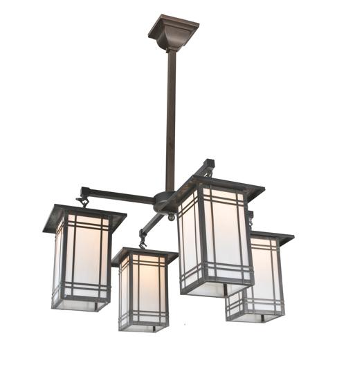 33&#34;W Hyde Park Wright 4 LT Chandelier