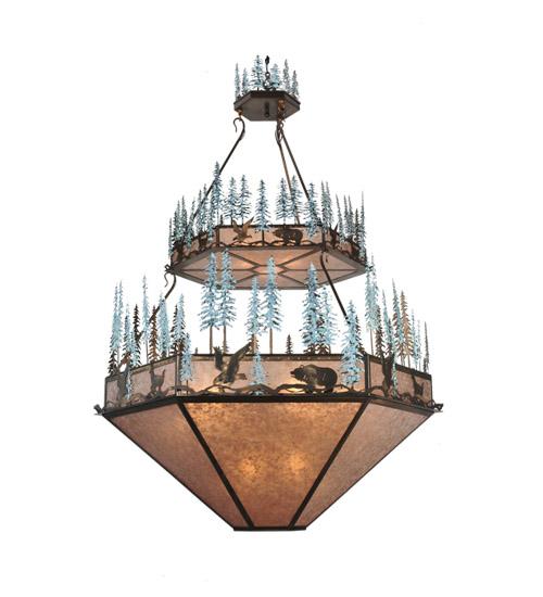 60&#34; Wide Wildlife at Pine Lake 2 Tier Inverted Pendant