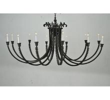 Meyda Green 108852 - 80"W Oak Bough 12 LT Chandelier