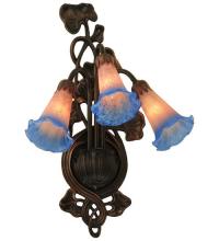 Meyda Green 11170 - 10.5"W Pink/Blue Pond Lily 3 LT Wall Sconce