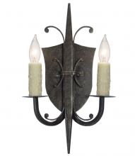 Meyda Green 115640 - 11" Wide Shield 2 Light Wall Sconce