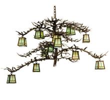 Meyda Green 118366 - 50" Wide Pine Branch Valley View 12 Light Chandelier