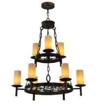 Meyda Green 126503 - 33" Wide Newcastle 9 Light Two Tier Chandelier.