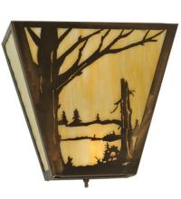 Meyda Green 133140 - 13"W Quiet Pond Left Wall Sconce