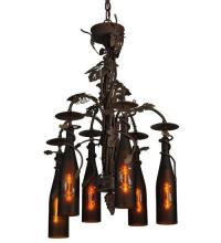 Meyda Green 134136 - 20"W Tuscan Vineyard 6 Wine Bottle Chandelier