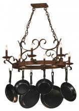 Meyda Green 149135 - 36" Long Handforged Oval 6 Light Pot Rack