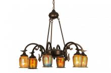 Meyda Green 149190 - 28"W Favrile 6 LT Chandelier