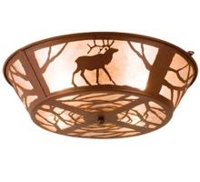 Meyda Green 15311 - 22"W Elk on the Loose Flushmount