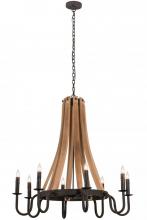 Meyda Green 160700 - 42"W Barrel Stave Madera 8 LT Chandelier