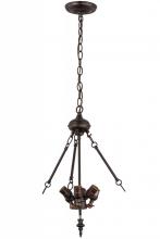 Meyda Green 166132 - 21"W Mahogany Bronze 6 LT W/Uplights Pendant Hardware