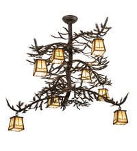 Meyda Green 194329 - 48" Long Pine Branch Valley View 8 LT Chandelier