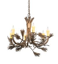 Meyda Green 200184 - 29" Wide Woodland Pine 6 Light Chandelier