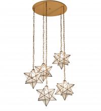 Meyda Green 234505 - 45" Wide Moravian Star 5 Light Cascading Pendant