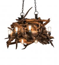 Meyda Green 237292 - 36" Long Driftwood 8 Light Chandelier