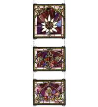 Meyda Green 24411 - 14"W X 39"H Solstice 3 Piece Stained Glass Window