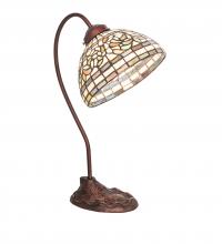 Meyda Green 247787 - 18" High Tiffany Turning Leaf Desk Lamp