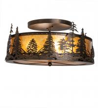 Meyda Green 248523 - 22" Wide Wildlife at Dusk Semi-Flushmount