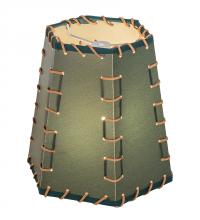 Meyda Green 253222 - 7" Wide Faux Leather & Rawhide Hexagon Shade